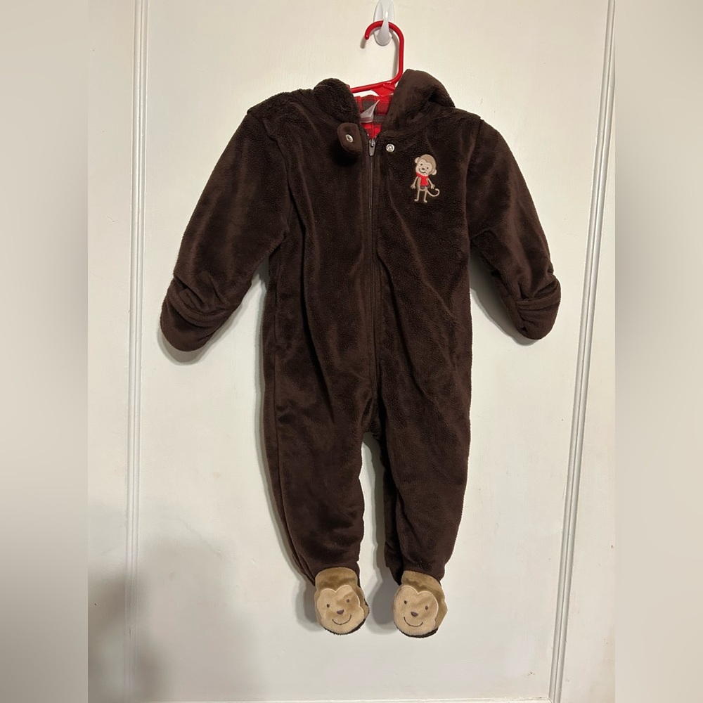 Unisex monkey infant snow suit size 9 months carters brand snow suit, winter